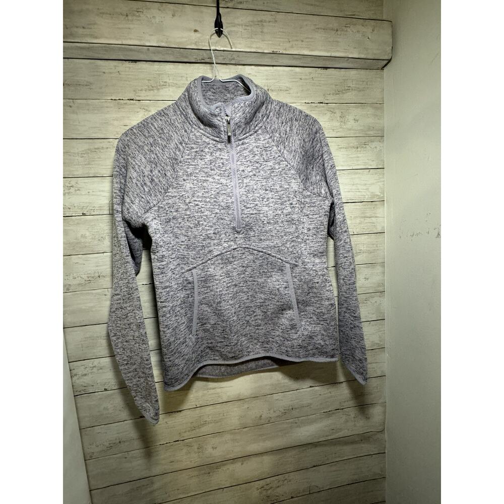KYODAN Outdoor half zip pullover sweater G/L kangaroo pocket purple mock neck